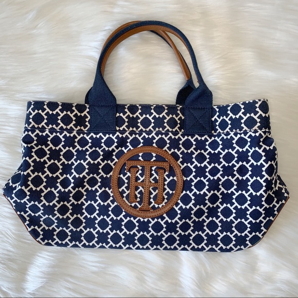 Tommy Hilfiger Canvas Tote Purse - Picture 1 of 8